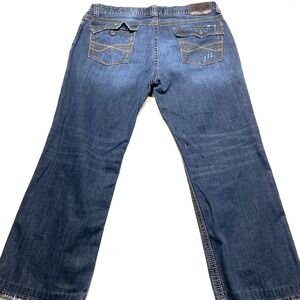 Seven7 Straight Jeans Mens 40x32 Blue Whiskered Denim Cotton Mid-Rise Zip Fly